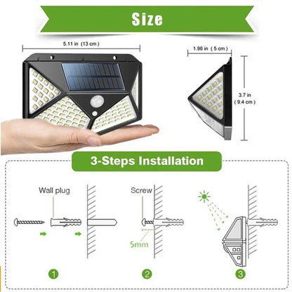 Lampara Solar para Exteriores. con Sensor de Movimiento y 3 tonos de Luces. 13 Cms Ancho X 9.5 Cm Altura