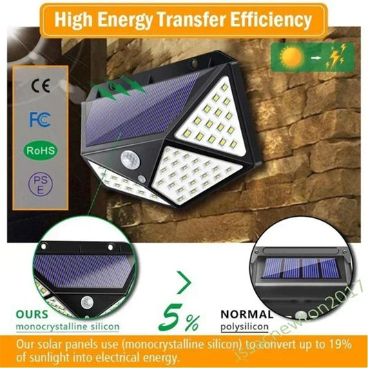 Lampara Solar para Exteriores. con Sensor de Movimiento y 3 tonos de Luces. 13 Cms Ancho X 9.5 Cm Altura