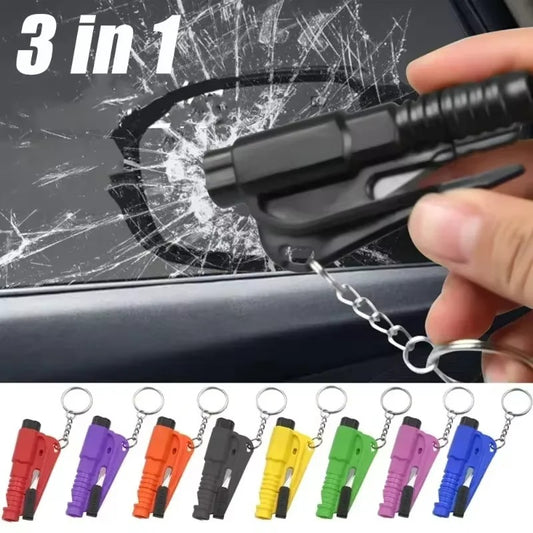 Martillo de Seguridad 3 en 1 | Herramienta de Escape de Emergencia para Auto | Rompevidrios + Corta Cinturón